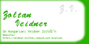 zoltan veidner business card